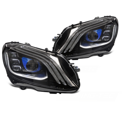 FAROS DELANTEROS LED COMPLETOS NEGROS para MERCEDES W205 14-21