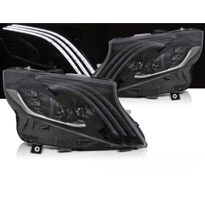 FAROS DELANTEROS LED NEGROS para MERCEDES VITO W447 14-23