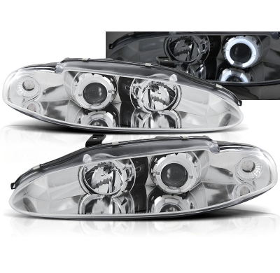 Faros Delanteros Angel Eyes Mitsubishi Eclipse 06.95-96 Cromados
