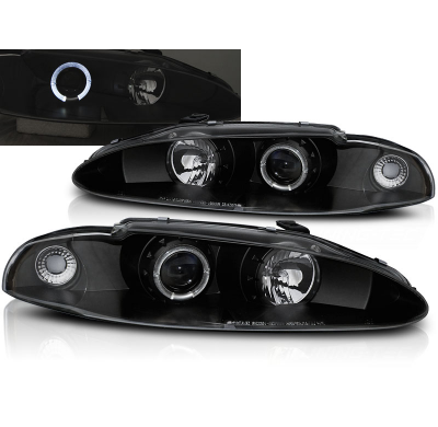 Faros Delanteros Angel Eyes Mitsubishi Eclipse 06.95-96 Fondo Negro