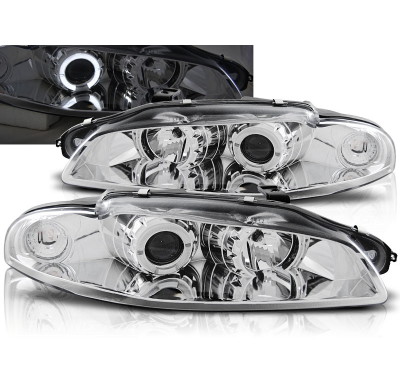 Faros Delanteros Angel Eyes Mitsubishi Eclipse 97-12.98 Cromados