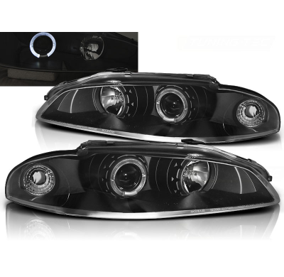 Faros Delanteros Angel Eyes Mitsubishi Eclipse 97-12.98 Fondo Negro