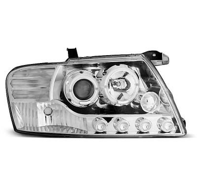 Faros Delanteros Angel Eyes Mitsubishi Pajero V60 01-06 Cromados