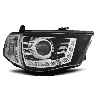Faros Delanteros Luz Diurna Mitsubishi L200 06-10 Fondo Negro