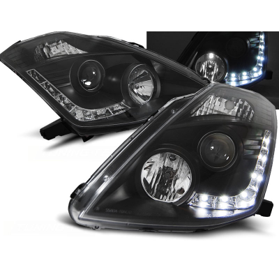 Faros Delanteros Luz Diurna Nissan 350z 03-05 Xenon D2s Fondo Negro
