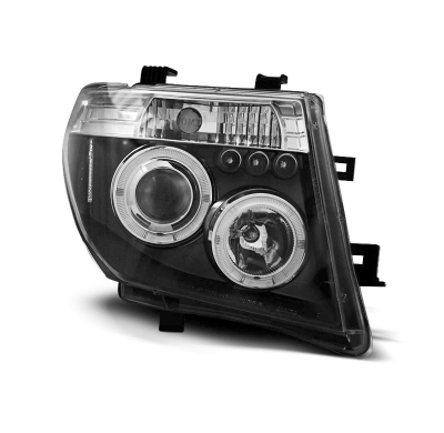 Faros Delanteros Angel Eyes Nissan Navara D40/Pathfinder 05-10 Fondo Negro