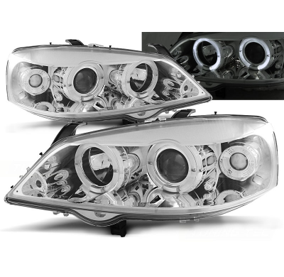 Faros Delanteros Angel Eyes Opel Astra G 09.97-02.04 Cromados
