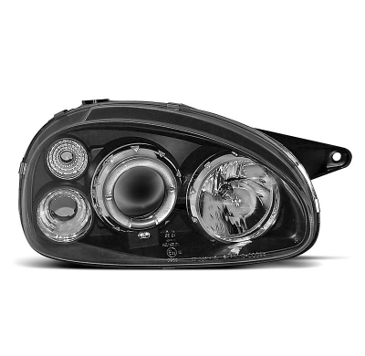 Faros Delanteros Angel Eyes Opel Corsa B 02.93-10.00 Fondo Negro