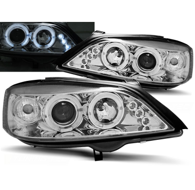 Faros Delanteros Angel Eyes Opel Astra G 02.98-02.04 Cromados