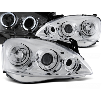 Faros Delanteros Angel Eyes Opel Corsa C 11.00 - 09.06 Cromados