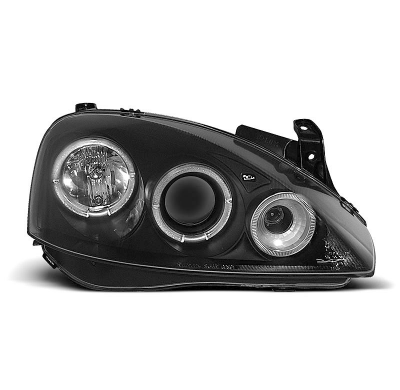 Faros Delanteros Angel Eyes Opel Corsa C 11.00-09.06 Fondo Negro