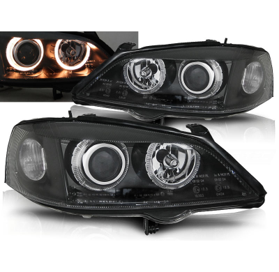 Faros Delanteros Angel Eyes Opel Astra G 09.97-02.04 Fondo Negro