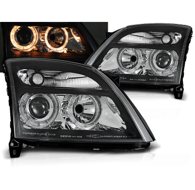 Faros Delanteros Angel Eyes Opel Vectra C 04.02-08.05 Fondo Negro