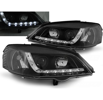 Faros Delanteros Luz Diurna Opel Astra G 09.97-02.04 Fondo Negro