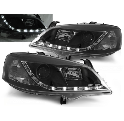 Faros Delanteros Luz Diurna Opel Astra G 09.97-02.04 Fondo Negro