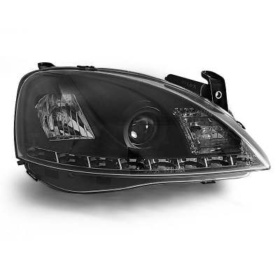 Faros Delanteros Luz Diurna Opel Corsa C 11.00-09.06 Fondo Negro