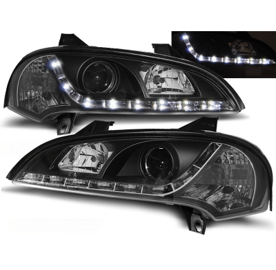 Faros Delanteros Luz Diurna Opel Tigra 09.94-12.00 Fondo Negro