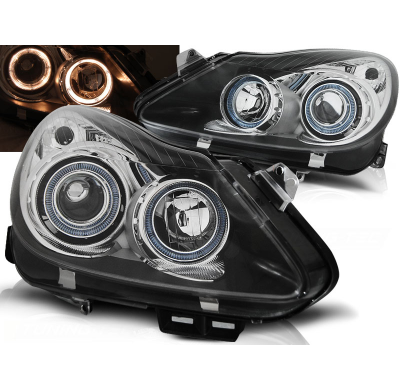Faros Delanteros Angel Eyes Opel Corsa D 04.06- Fondo Negro