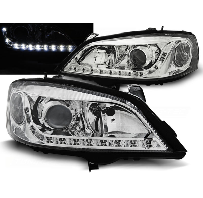 Faros Delanteros Luz Diurna Opel Astra G 09.97-02.04 Cromados