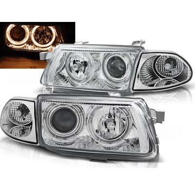Faros Delanteros Angel Eyes Opel Astra F 09.94-08.97 Cromados