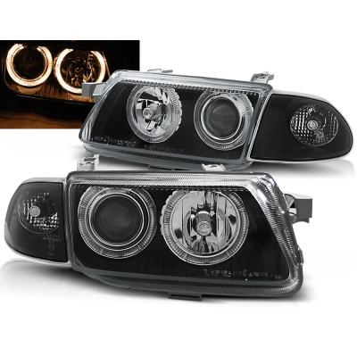 Faros Delanteros Angel Eyes Opel Astra F 09.94-08.97 Fondo Negro