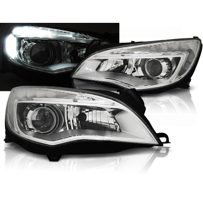 Faros Delanteros Luz Diurna Opel Astra J 10- Cromado Tru Drl Ece-R87