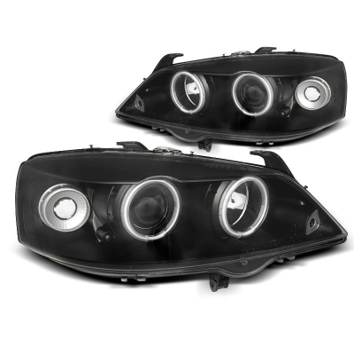 Faros Delanteros Angel Eyes Opel Astra G 09.97-02.04 Angel Eyes Ccfl Negro