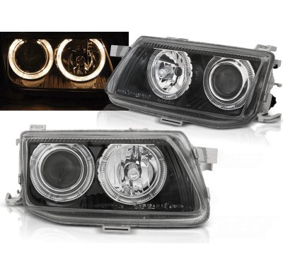 Faros Delanteros Opel Astra F 94-97 Angel Eyes Negro