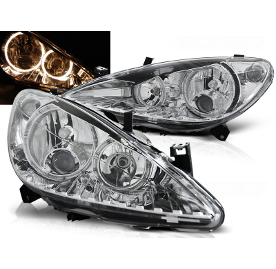 Faros Delanteros Angel Eyes Peugeot 307 04.01-06.05 Cromados