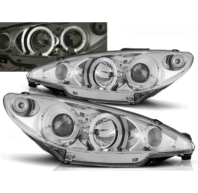 Faros Delanteros Angel Eyes Peugeot 206 10.98-02 206 Cromados