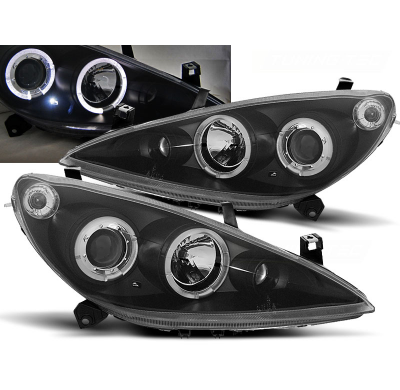 Faros Delanteros Angel Eyes Peugeot 307 04.01-06.05 Fondo Negro