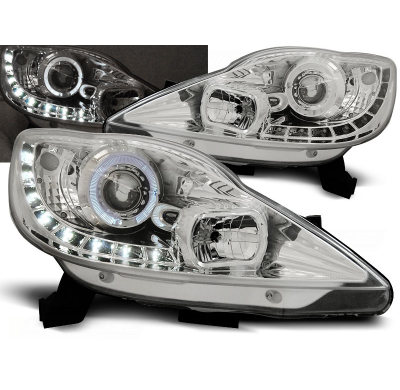 Faros Delanteros Luz Diurna Peugeot 107 05-11 Cromados