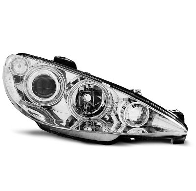 Faros Delanteros Angel Eyes Peugeot 206 02-Cromados