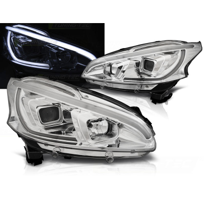 Faros Delanteros Peugeot 208 4.12-06.15 Tube Light Cromado