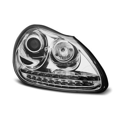 Faros Delanteros Luz Diurna Porsche Cayenne 02-06 Cromados Hid Xenon