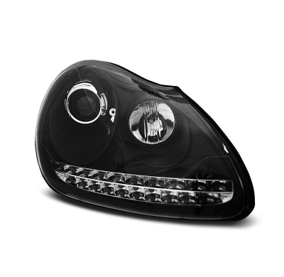 Faros Delanteros Luz Diurna Porsche Cayenne 02-06 Fondo Negro Hid Xenon