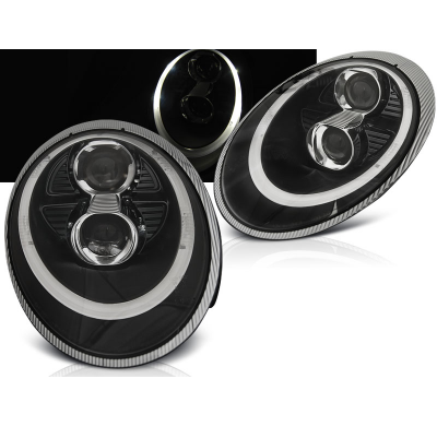 Faros Delanteros Luz Diurna Porsche 911 (997) 04-09 Negro Tube Light Hid Xenon