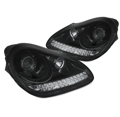 FAROS DELANTEROS PORSCHE CAYENNE 02-06 DAYLIGHT NEGRO HID XENON