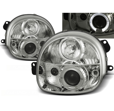 Faros Delanteros Angel Eyes Renault Twingo 03.93-09.98 Cromados