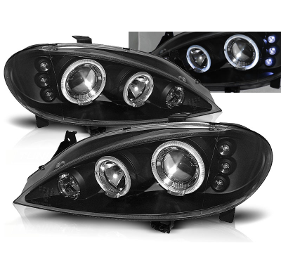 Faros Delanteros Angel Eyes Renault Megane 03.99-10.02 Fondo Negro