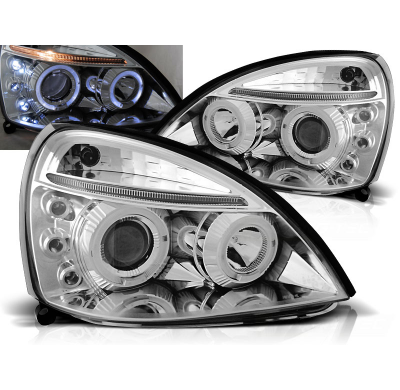 Faros Delanteros Angel Eyes Renault Clio Ii 06.01-09.05 Cromados