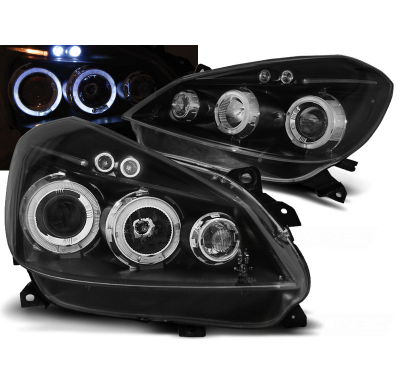 Faros Delanteros Angel Eyes Renault Clio 3 05-09 Negro Angel Eyes