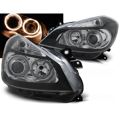 Faros Delanteros Angel Eyes Renault Clio 3 05-09 Negro Angel Eyes