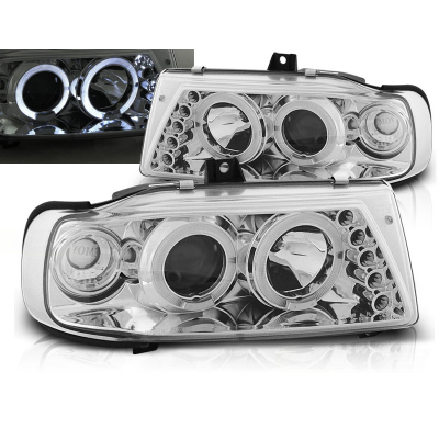 Faros Delanteros Angel Eyes Seat Ibiza / Cordoba/ Polo Variant, Sedan 10.93-08.99 Cromados