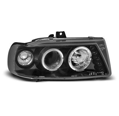 Faros Delanteros Angel Eyes Seat Ibiza / Cordoba/ Polo Variant, Sedan 10.93-08.99 Fondo Negro