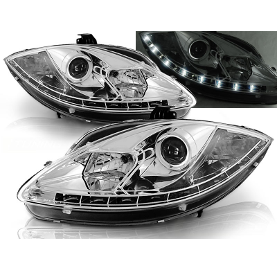 Faros Delanteros Luz Diurna Seat Leon Altea Toledo 06.05-09 Cromados