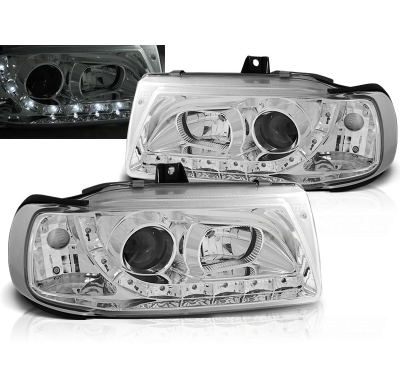 Faros Delanteros Luz Diurna Seat Ibiza/Cordoba/Polo Variant, Sedan 10.93-08.99 Cromados