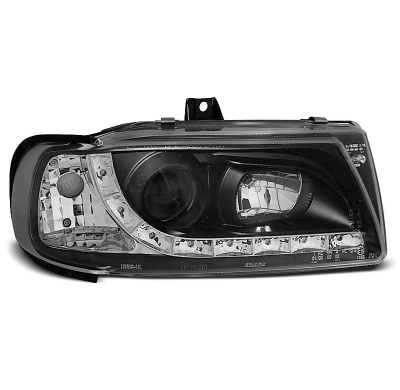 Seat Ibiza/Cordoba/Polo Variant, Sedan 10.93-08.99 Faros Delanteros Luz Diurna Fondo Negro