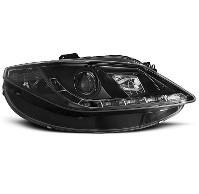 Seat Ibiza 6j 06.08-12 Faros Delanteros Luz Diurna Fondo Negro