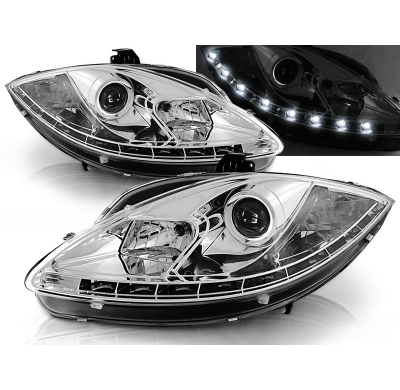 Faros Delanteros Luz Diurna Seat Leon Altea 09-13 Tru Drl Ece-R87 Cromado